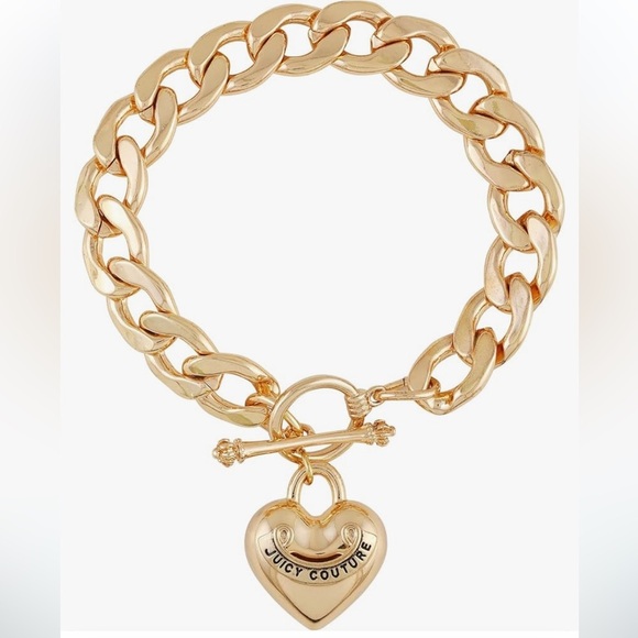 Authentic Juicy Couture heart toggle gold bracelet - Picture 1 of 3